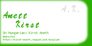 anett kirst business card